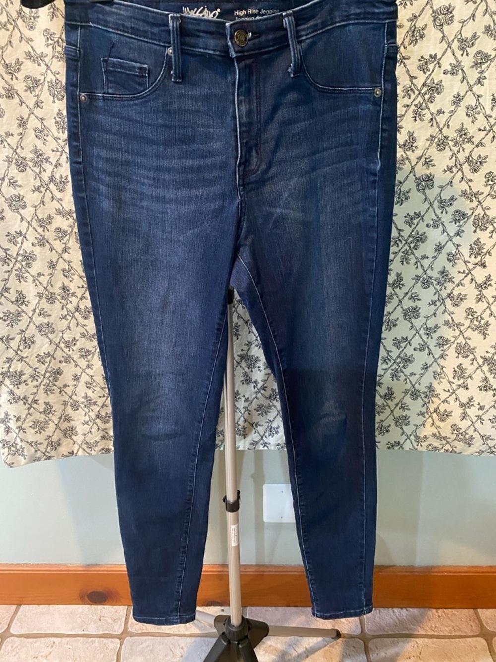 Women’s High-Rise Dark Blue Jeggings — Stretch Slim Fit